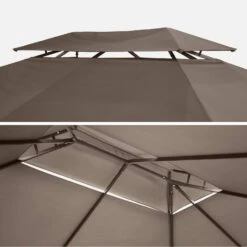 Pergola Aluminium 3x4 M Avec Rideaux Couleur : Taupe -Sweeek pga3x4swbn 95d53af9b8d08f3ed69cea81c413c61f