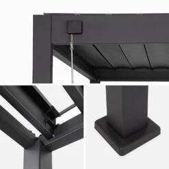 Pergola Bioclimatique Aluminium 3x4 Et Lot De 3 Persiennes 130cm -Sweeek pgbc3x4p130x3at bfb2a0d9f0d1f02f69885dee36673e95