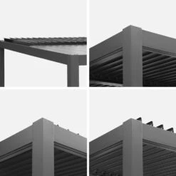 Pergola Bioclimatique, Aluminium Et Acier, 3x3 M, Lames Orientables -Sweeek pgbcslc3x3at e78af7d0cb95c7cdc50da004704a1737