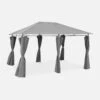 Tonnelle 3x4 M Avec Rideaux Couleur : Gris -Sweeek pgskd3x4gy 1f9fe83dc5b9700ff8cb81e34b49e9be