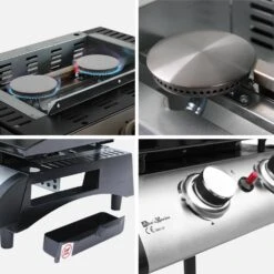 Plancha Gaz 2 Brûleurs Inox 5kW -Sweeek ph1002sb 5e4dd81371a6a7a3362f640fe20d90b1