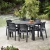 Table De Jardin Résine + 6 Chaises Empilables -Sweeek plk150tr6bk 750e18ecc2b4850d87303a01aae43127