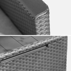 Salon De Jardin Imitation Rotin 4 Places -Sweeek plk2518bkgy d33ffbcc830bb030de4839014ce229ed