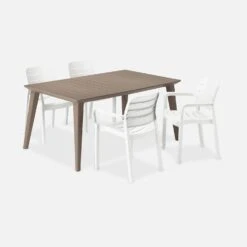 Table De Jardin Résine De Synthèse 4 à 6 Places Couleur : Cappuccino -Sweeek plktbl160cp b14dd9e0628444c84cfc38ddab48bbac