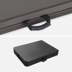 Tables De Réception Pliable Plastique (lot De 2) Couleur : Gris Foncé -Sweeek recpl180x70x2dg 8072ab177160a4a16a23ea235640f3c9