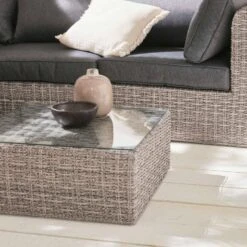 Salon De Jardin Résine Tressée Ronde 6 Places Couleur : Gris / Gris Chiné -Sweeek rw3005gy 4e2cdf11edc6f1a4bf15a010bec657f2