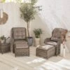 Fauteuil De Jardin Avec Repose Pieds Résine Tressée Ronde (lot De 2) -Sweeek rwh2kinggy 77c05ba8e825fe3ceb606744e9388fd3