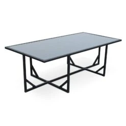 Table De Jardin Vasto 12 Et Sa Housse Couleur : Noir / Gris -Sweeek salon de jardin 8 12 places vasto avec housse de protection coloris noir coussins gris table encastrable 34eecf41915d1559993740dc0ccbce53