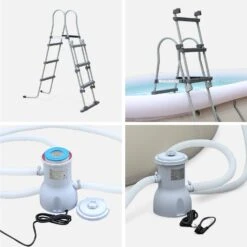 Piscine Gonflable Autoportée Rectangulaire Avec Accessoires 5x3m -Sweeek sp5x3fpkitgy a4e76f26bfd0efc6fac10193d2e4b27e