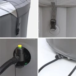 Spa Gonflable 4 Places Rond Bande LED, Système Anti-gel, Bâche -Sweeek spa180lrledgy 5e2e0a5e402cbc64ad5995b29e5e4d81