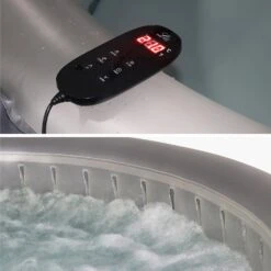 Spa Gonflable 4 Places Rond Bande LED, Système Anti-gel, Bâche -Sweeek spa180lrledgy 6464810a461dde9d261f46808bcb04bd