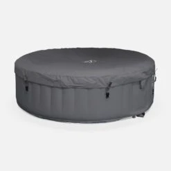 Spa Gonflable 6 Places Rond Bande LED, Système Anti-gel, Bâche -Sweeek spa205lrledgy d027b101922c5aaeb19e62bff76eff2d