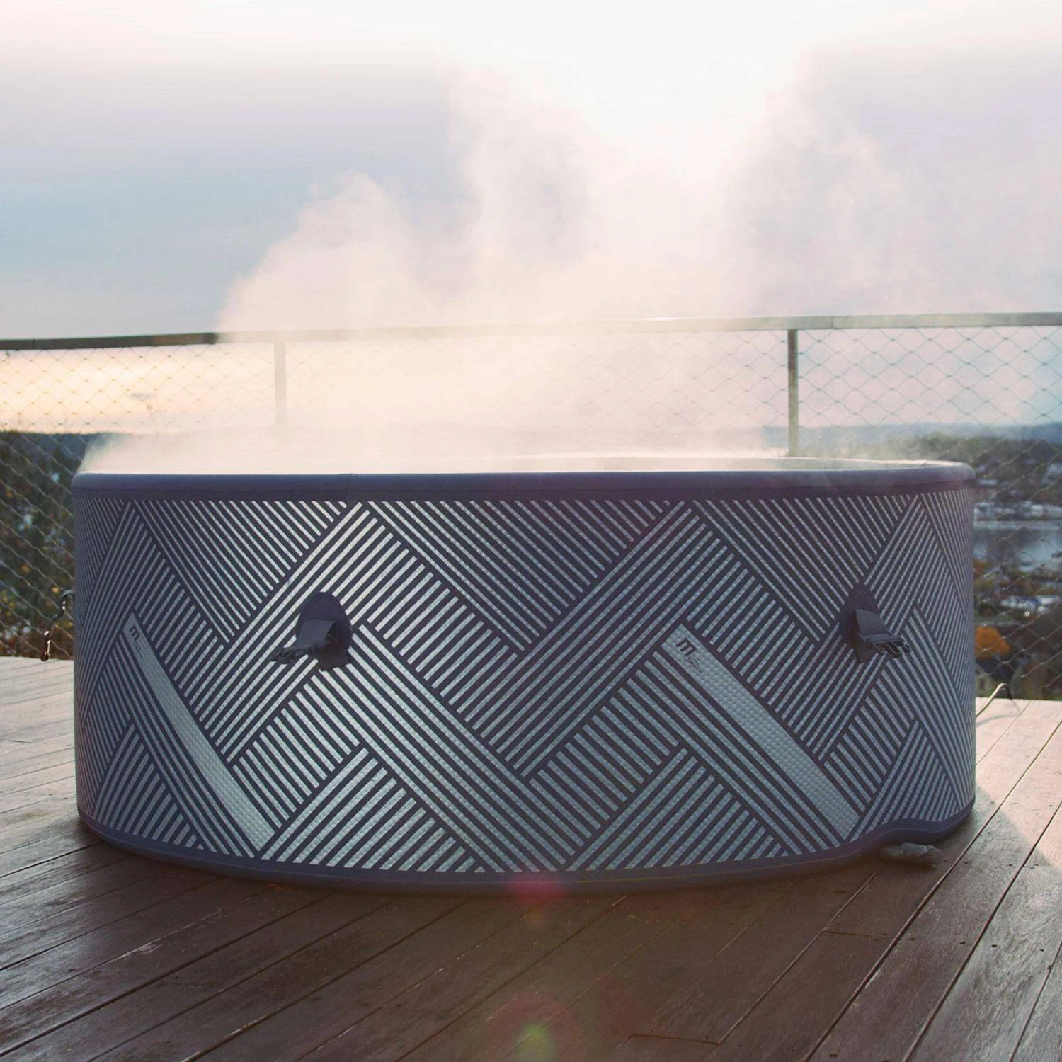 Spa Gonflable 6 Places Rond Massage Air-jets Wifi Ozonateur UVC Couvercle Tapis 3 Spa Gonflable 6 Places Rond Massage Air-jets Wifi Ozonateur UVC Couvercle Tapis