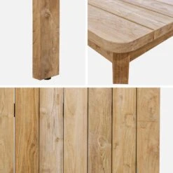 Table à Manger En Teck Recyclé 220cm + 6 Chaises Et 2 Fauteuils En Rotin Couleur : Noir -Sweeek tk220r8bk 226f45dea8da9954e22e0cdbe11a3d38