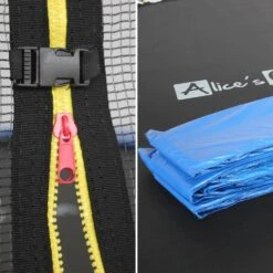 Trampoline 430cm Filet Protection Couleur : Bleu -Sweeek tr430blue a1e607cf21095bf10c8ec8a59b5124a7