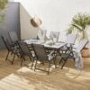 Table De Jardin Aluminium, 8 Chaises -Sweeek tx190x8gris 524eef520c60d26aee92881e38628cea