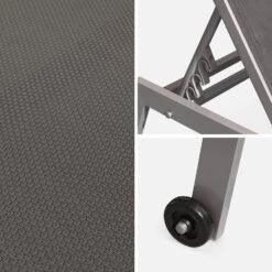 Bain De Soleil Aluminium , Multi Positions, à Roulettes (lot De 2) Couleur : Anthracite / Gris Taupe -Sweeek txsunkdx2co a9ba88a9ce460f53dbb50c94d52edb38