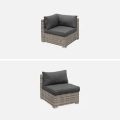 Fauteuil D'angle + Fauteuil Résine Tressée Couleur : Nuances De Gris / Gris -Sweeek w00mcmixgy 89ab113ac419c145be9001c826658621