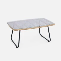 Salon De Jardin Résine Effet Rotin Et Métal 4 Places -Sweeek wk4bamb 551845dcbffe54ed601f62252617861c