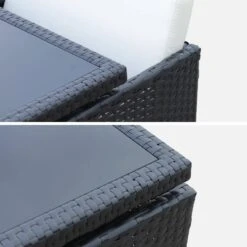 Table De Jardin Encastrable Résine Tressée 4 Chaises Couleur : Noir -Sweeek wk4cubebk 2742aaad6e5be1073b3ad9c992742f05