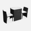 Table De Jardin Encastable Résine Tressée, 2 Chaises Couleur : Noir / Ecru -Sweeek wk64o2bk b853da9a4f2b14b8688c4232f51a95c2