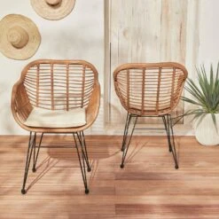 Fauteuil Effet Rotin Résine Et Métal (lot De 2) -Sweeek wkchrx2bamb af0020fcfcf712b10abee8a928c839b4