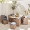 Table De Jardin Encastrable Résine, 10 Fauteuils Couleur : Beige / Gris Chiné 1 Table De Jardin Encastrable Résine, 10 Fauteuils Couleur : Beige / Gris Chiné -Sweeek wkdgcube10ntgy 77a2e8a945082471b7f2b23304087ddd