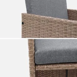 Table De Jardin Encastrable Résine, 10 Fauteuils Couleur : Beige / Gris Chiné -Sweeek wkdgcube10ntgy 98b3e938c36314b9747db83eb0a9287b