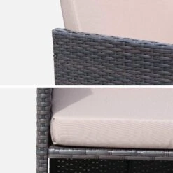 Table De Jardin Encastrable Résine Tressée, 12 Fauteuils Couleur : Marron / Taupe -Sweeek wkdgcube12chbn 47b8ba7a4ecefcd0f2d330741be3aa5f