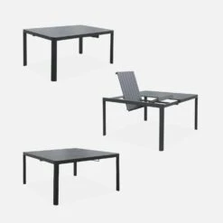 Table De Jardin Extensible Aluminium, 6 à 8 Places -Sweeek xtafsq147at 4682a5db35d2049a13c2ac7c9f30dfbd