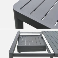 Table De Jardin Extensible Aluminium + 8 Fauteuils De Jardin Empilables Couleur : Anthracite / Gris Clair -Sweeek xtafsq147r8gy 200ff100ef1f83ed46769e30ea8c2513