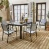 Table De Jardin Extensible Aluminium + 8 Fauteuils De Jardin Empilables Couleur : Anthracite / Gris Clair -Sweeek xtafsq147r8gy f6db9208622fd0ff9a03311d96e51ffc