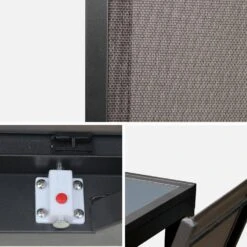 Table De Jardin Extensible Aluminium, 6 Chaises Couleur : Gris / Gris Taupe -Sweeek xtp150r6co 07064a85a62a000725e8893aa0a565c7