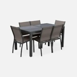 Table De Jardin Extensible Aluminium, 6 Chaises Couleur : Gris / Gris Taupe -Sweeek xtp150r6co d8b352dd0e8c1ceca4d53120312e791d