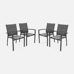 Lot De 4 Fauteuils En Aluminium - Chicago