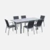 Table De Jardin Extensible Aluminium, 6 Chaises Couleur : Gris / Gris Foncé -Sweeek xtsafm210r6at 35202979814ca59f208bf4902526b0b2